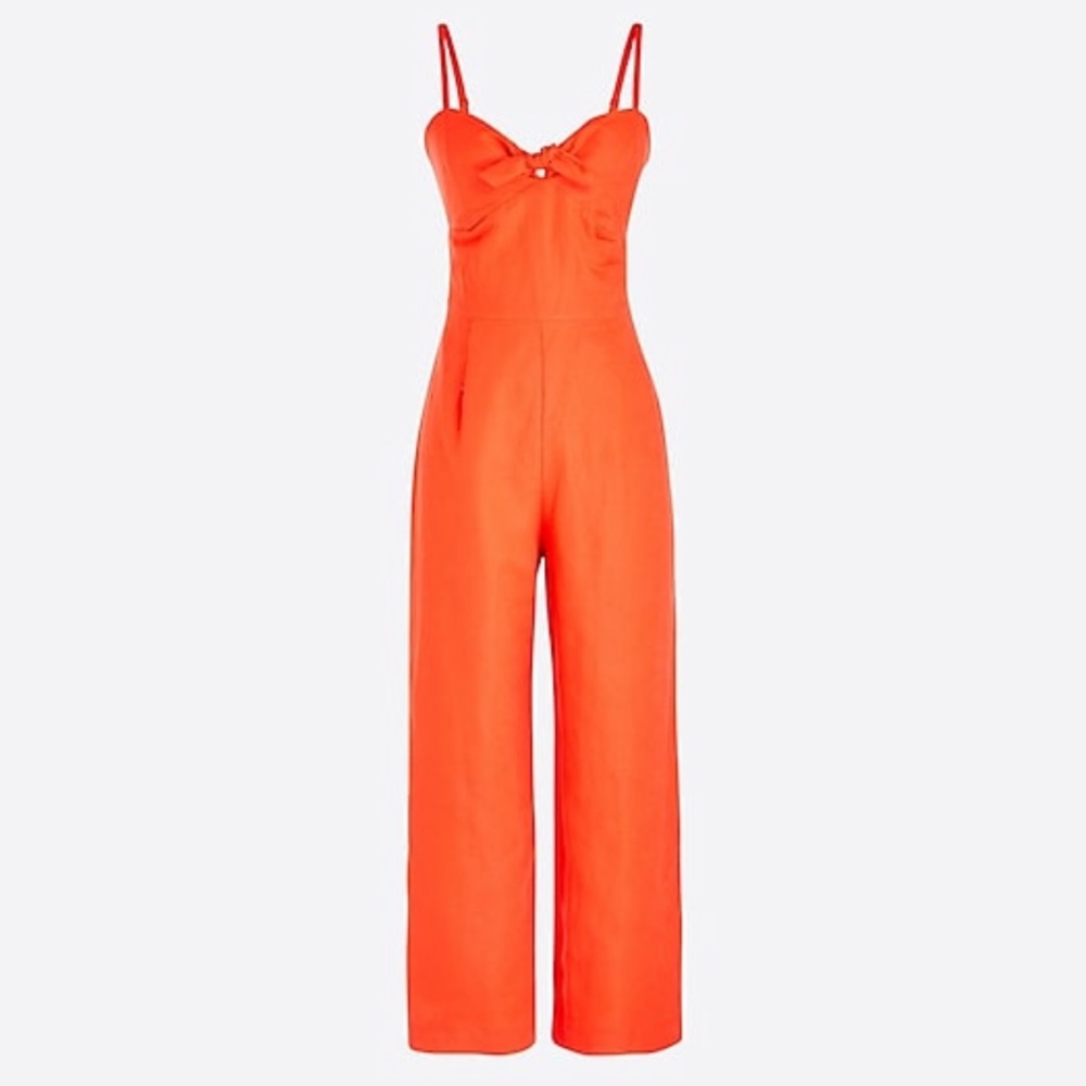 J.CREW Orange Linen Jumpsuit